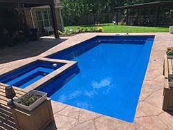 Install Inground Swimming Pool Contractor Leander Texas The Arlo Fiberglass Pools Builder that creates private water parks
