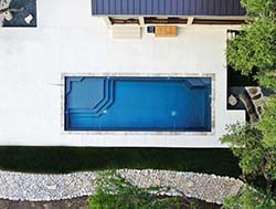 Aquapool Installer Fiberglass Swimming Pool Builder Edna Texas Annaville Inground Pools Contractor that creates art in backyards